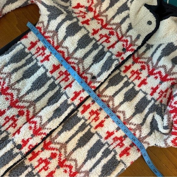 Anthropologie Sleeping on Snow Intarsia Sherpa Fair Isle Jacket Womens XS - Picture 7 of 9